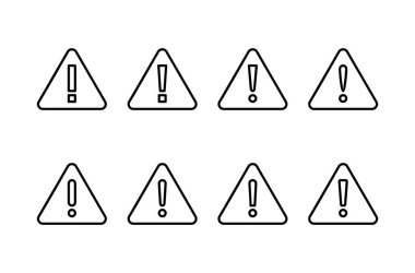 Ünlem tehlikesi işareti vektörü beyaz arkaplanda izole edildi. Dikkat çekme simgesi. Tehlike uyarısı işareti. Simge alarmı. Risk