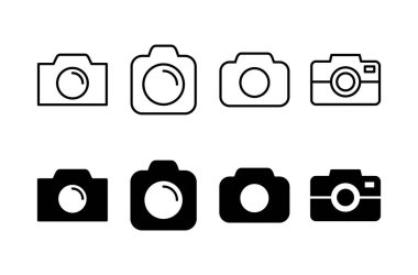 Kamera Simgesi vektörü beyaz arkaplanda izole edildi. Kamera sembolü. Kamera vektör simgesi