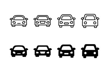 Beyaz arka planda araba ikonu vektörü izole edildi. Araba simgesi vektörü. 