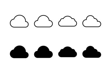 Beyaz arkaplanda bulut simgesi vektörü izole edildi. bulut hesaplama simgesi