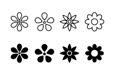 Çiçek simgesi vektörü beyaz arkaplanda izole edildi. çiçek vektörü. çiçek sembolleri