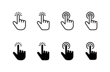 Beyaz arkaplanda elle tıklama simgesi vektörü izole edildi. işaret simgesi vektörü. el imleç simgesi vektörü