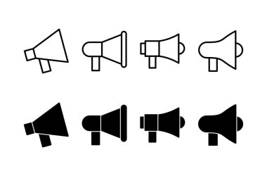 Beyaz arkaplanda izole edilmiş megafon simgesi vektörü. Hoparlör ikon vektörü. Cilt simgesi