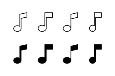 Müzik simgesi vektörü beyaz arkaplanda izole edilmiş, müzik vektörü simgesi, Melody, şarkı, not, ses, ses işareti