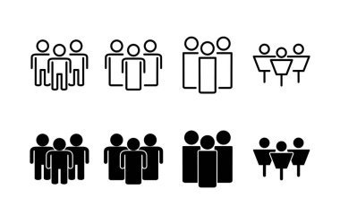 İnsanlar beyaz arkaplanda izole edilmiş ikon vektörü. Kişi simgesi. Kullanıcı vektör simgesi