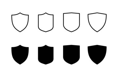 Kalkan vektör simgesi beyaz arkaplanda izole edildi. Koruma ikonu vektörü. Güvenlik vektör simgesi