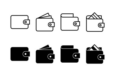 Cüzdan Simgesi vektörü beyaz arkaplanda izole edildi. para cüzdanı simgesi