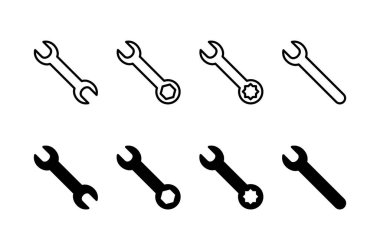İngiliz anahtarı simgesi vektörü beyaz arkaplanda izole edildi. Anahtar vektör simgesi. Anahtar sembolü