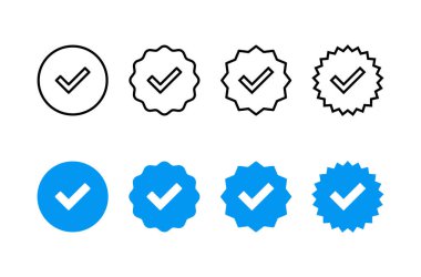 Doğrulanmış simge vektörü beyaz arkaplanda izole edildi. Doğrulama işareti. onaylanmış simge