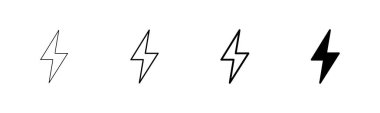 Şimşek simgesi vektörü beyaz arkaplanda izole edildi. Kilit simgesi vektörü. Enerji ve gök gürültüsü elektrik simgesi