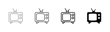 Beyaz arkaplanda izole edilmiş televizyon simgesi vektörü. Televizyon simgesi
