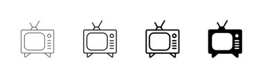 Beyaz arkaplanda izole edilmiş televizyon simgesi vektörü. Televizyon simgesi