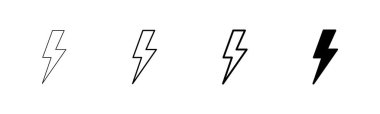 Şimşek simgesi vektörü beyaz arkaplanda izole edildi. Kilit simgesi vektörü. Enerji ve gök gürültüsü elektrik simgesi
