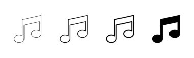 Müzik simgesi vektörü beyaz arkaplanda izole edilmiş, müzik vektörü simgesi, Melody, şarkı, not, ses, ses işareti