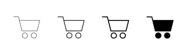 Alışveriş simgesi vektörü beyaz arkaplanda izole edildi. Alışveriş arabası ikonu. Basket ikonu. Trolley