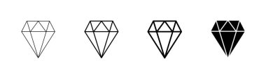 Elmas simgesi vektörü beyaz arkaplanda izole edildi. Elmas vektör simgesi. Gemstone sembolü