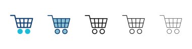 Alışveriş simgesi vektörü beyaz arkaplanda izole edildi. Alışveriş arabası ikonu. Basket ikonu. Trolley