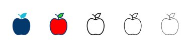 Elma simgesi vektörü beyaz arkaplanda izole edildi. Apple vektör simgesi.
