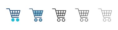 Alışveriş simgesi vektörü beyaz arkaplanda izole edildi. Alışveriş arabası ikonu. Basket ikonu. Trolley