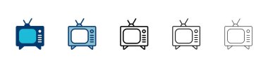 Beyaz arkaplanda izole edilmiş televizyon simgesi vektörü. Televizyon simgesi