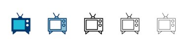 Beyaz arkaplanda izole edilmiş televizyon simgesi vektörü. Televizyon simgesi