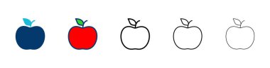 Elma simgesi vektörü beyaz arkaplanda izole edildi. Apple vektör simgesi.