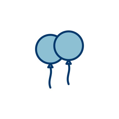 Beyaz arkaplanda izole edilmiş balon simgesi vektörü. Parti balonu süsleme doğum günü vektörü. Balon vektör simgesi