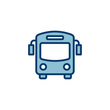 Otobüs simgesi vektörü beyaz arkaplanda izole edildi. Siyah yol vektör simgesi