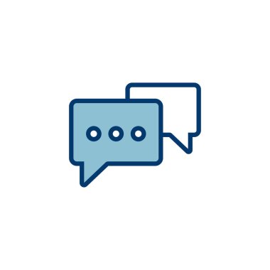 Sohbet simgesi vektörü beyaz arkaplanda izole edildi. Sohbet vektörü simgesi. Konuşma balonu. Mesaj var. Bizimle irtibata geç