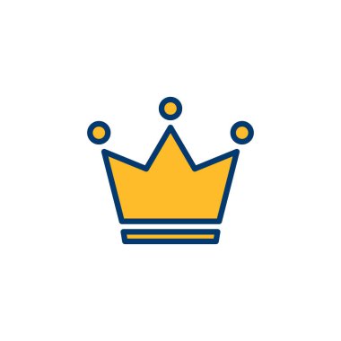 Crown Icon vektörü beyaz arkaplanda izole edildi. Taç sembolü. Crown vektör simgesi