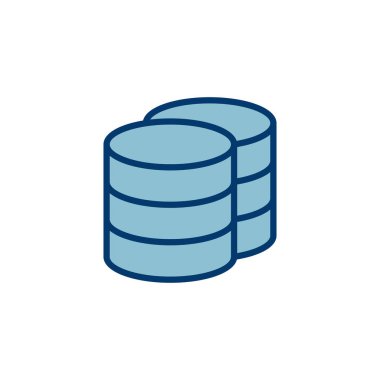 Veritabanı simgesi vektörü beyaz arkaplanda izole edildi. veritabanı vektörü simgesi