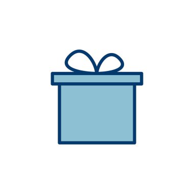 Hediye simgesi vektörü beyaz arkaplanda izole edildi. Hediye vektör simgesi. doğum günü hediyesi