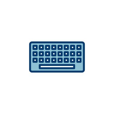 Klavye simgesi vektörü beyaz arkaplanda izole edildi. Klavye vektör sembolü