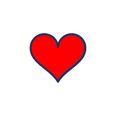 Kalp ikonu vektörü beyaz arkaplanda izole edildi. Kalp vektör simgesi. Simge vektörü gibi. Aşk