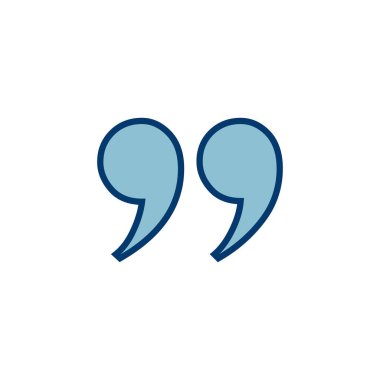 Beyaz arkaplanda izole edilmiş simge vektörü. Alıntı işareti simgesi. Tırnak işareti sembolü.