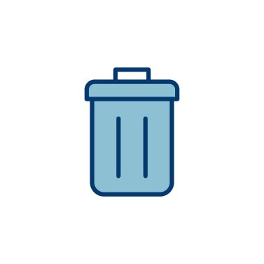 Çöp simgesi vektörü beyaz arkaplanda izole edildi. Çöp kutusu simgesi. Simge vektörünü sil