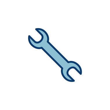 İngiliz anahtarı simgesi vektörü beyaz arkaplanda izole edildi. Anahtar vektör simgesi. Anahtar sembolü