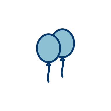 Beyaz arkaplanda izole edilmiş balon simgesi vektörü. Parti balonu süsleme doğum günü vektörü. Balon vektör simgesi