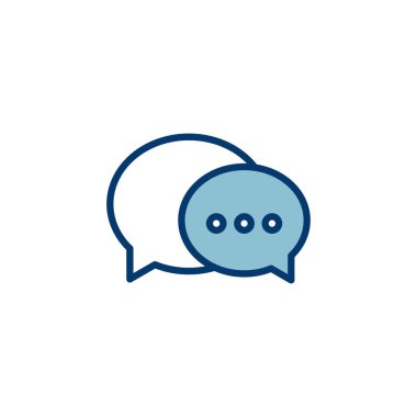 Sohbet simgesi vektörü beyaz arkaplanda izole edildi. Sohbet vektörü simgesi. Konuşma balonu. Mesaj var. Bizimle irtibata geç