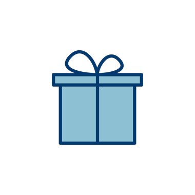 Hediye simgesi vektörü beyaz arkaplanda izole edildi. Hediye vektör simgesi. doğum günü hediyesi