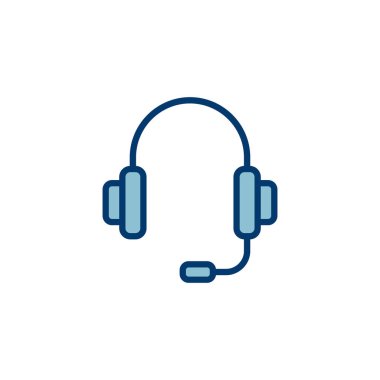 Kulaklık simgesi vektörü beyaz arkaplanda izole edildi. Kulaklık vektör simgesi. Ara bizi.