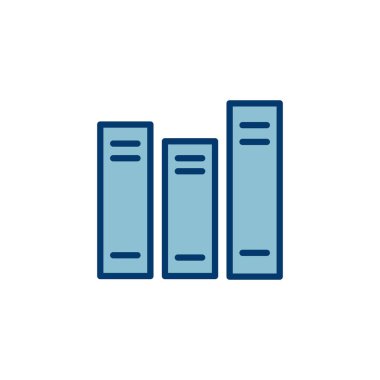 Kütüphane simgesi vektörü beyaz arkaplanda izole edildi. Kitap simgesi vektörü