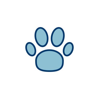 Pençe simgesi vektörü beyaz arkaplanda izole edildi. Paw Yazdırma simgesi