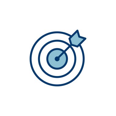 Hedef simge vektörü beyaz arkaplanda izole edildi. Hedef vektör simgesi. hedef simgesi. Pazarlama hedefi. Nişan al.