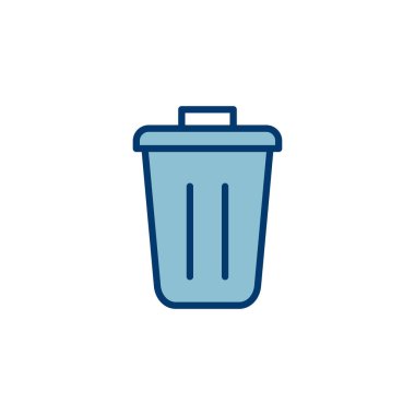 Çöp simgesi vektörü beyaz arkaplanda izole edildi. Çöp kutusu simgesi. Simge vektörünü sil