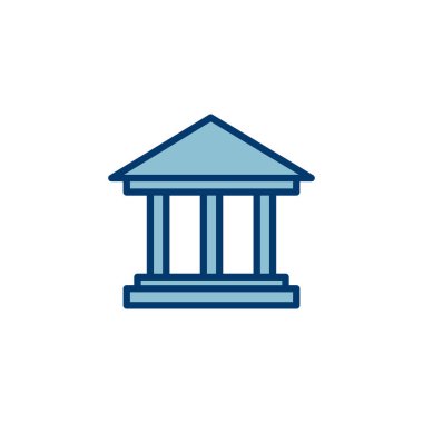 Banka simgesi vektörü beyaz arkaplanda izole edildi. Banka vektör simgesi, müze, üniversite
