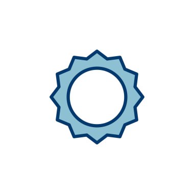 Rozet simgesi vektörü beyaz arkaplanda izole edildi. Ödül ikonu. Başarmak. Damga