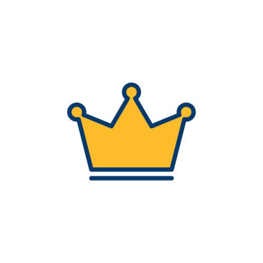 Crown Icon vektörü beyaz arkaplanda izole edildi. Taç sembolü. Crown vektör simgesi