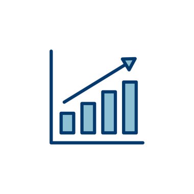 Büyüyen grafik simgesi vektörü beyaz arkaplanda izole ediliyor. Grafik simgesi. Grafik vektörü