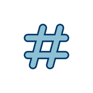 Etiket simgesi vektörü beyaz arkaplanda izole edildi. hashtag vektör simgesi